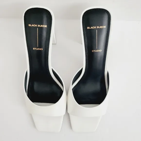 New Black Suede Studio Dia Slide Sandals, Size 8,5