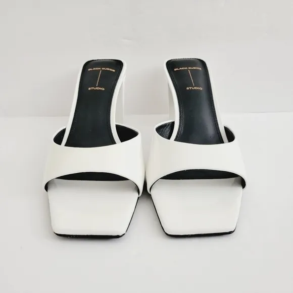 New Black Suede Studio Dia Slide Sandals, Size 8,5