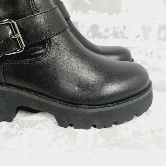 NEW Blondo Vienna Black Leather Waterproof Lug Sole Boots i39