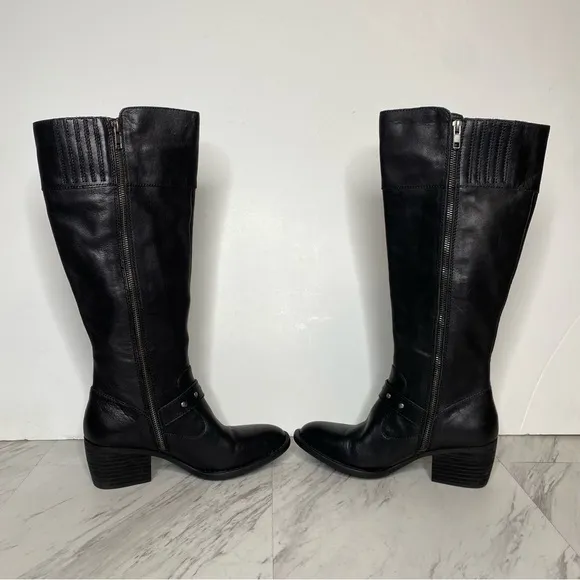 New! Born Alize Black Leather Tall Boot 7M