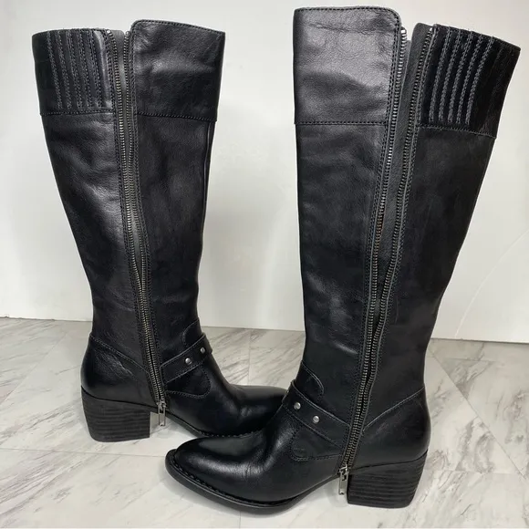 New! Born Alize Black Leather Tall Boot 7M