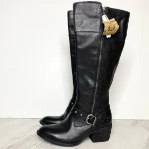 New! Born Alize Black Leather Tall Boot 7M