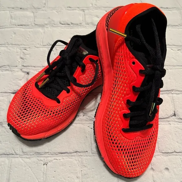 New Bright Orange Under Armour Hovr Athletic Shoes (Boys 4)