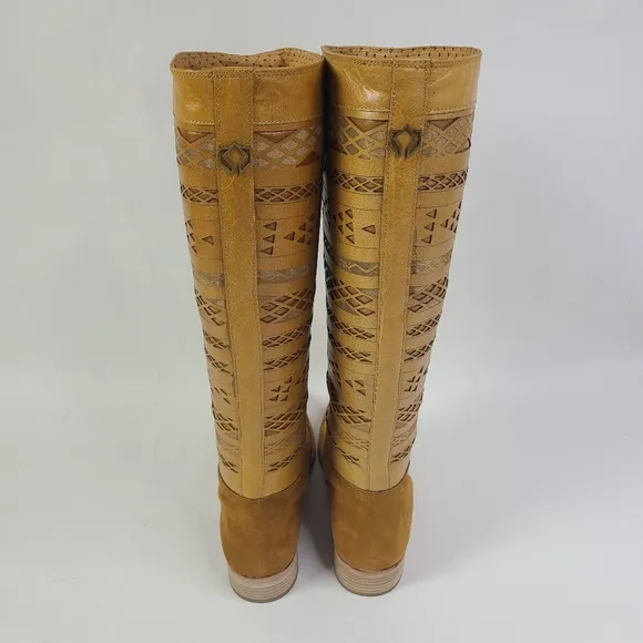 NEW Cobra Society Brown Leather Tall Boots Size 10