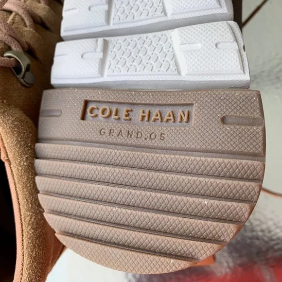 New Cole Haan Grand OS beige suede lace up ankle boots US size 9.5M