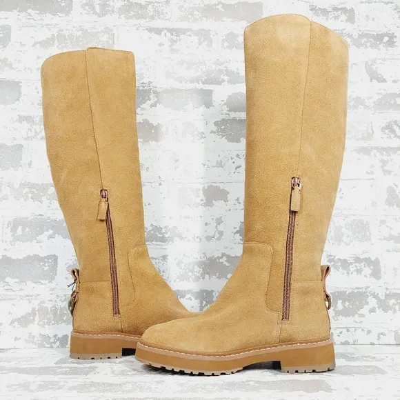 NEW Cole Haan Greenwich Tan Brown Leather Waterproof Tall Boots M982