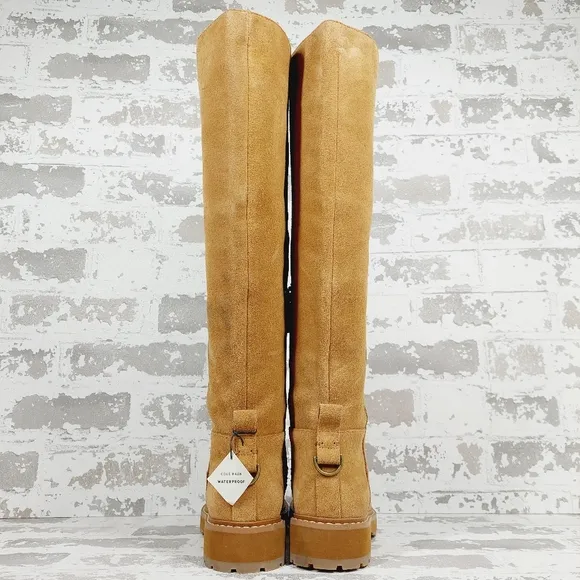 NEW Cole Haan Greenwich Tan Brown Leather Waterproof Tall Boots M982