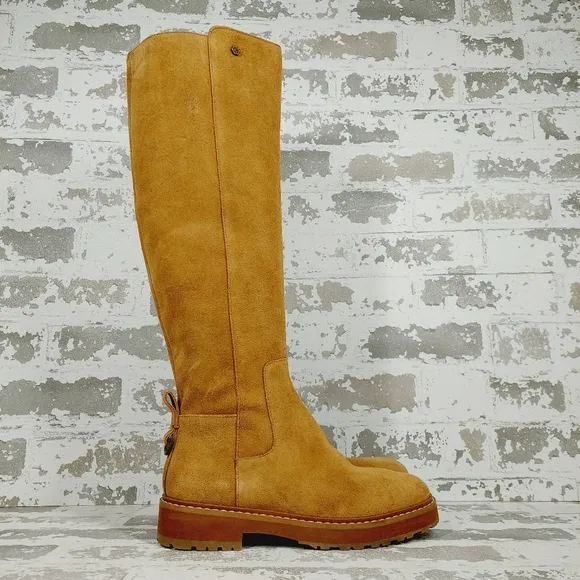 NEW Cole Haan Greenwich Tan Brown Leather Waterproof Tall Boots M982