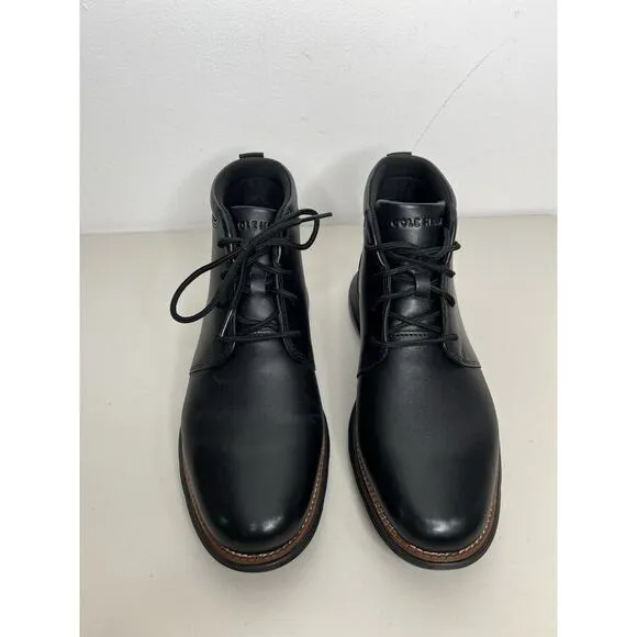 New Cole Haan Men's Chukka Grand Plus Ultra Leather Boots Black Leather Size 8