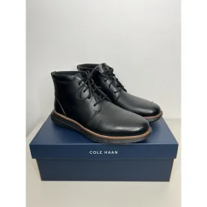New Cole Haan Men's Chukka Grand Plus Ultra Leather Boots Black Leather Size 8