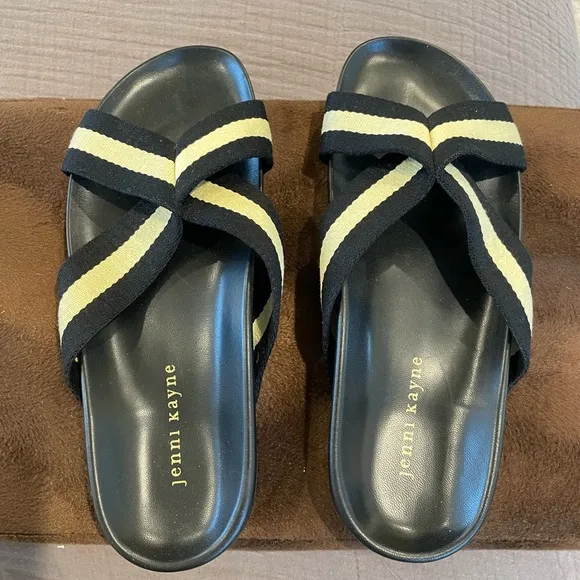 NEW condition Jenni Kayne Black and Cream Women's Sandals- Size 40/9