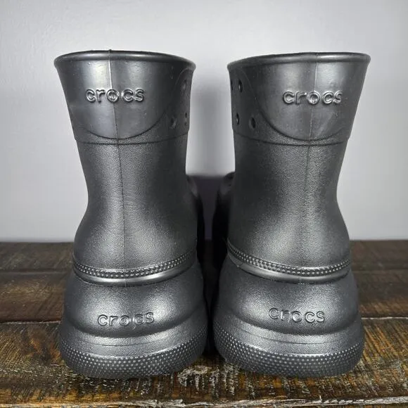 NEW Crocs Classic Crush Rain Boots Womens Size 7 Rubber Boots Shoes Black Mens 5