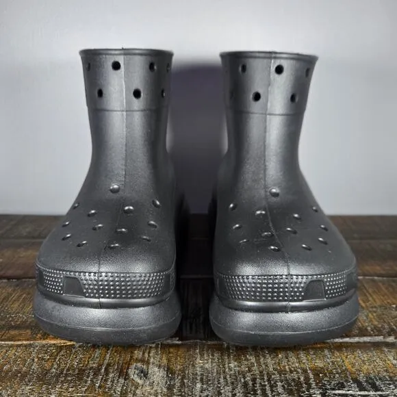 NEW Crocs Classic Crush Rain Boots Womens Size 7 Rubber Boots Shoes Black Mens 5