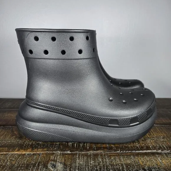 NEW Crocs Classic Crush Rain Boots Womens Size 7 Rubber Boots Shoes Black Mens 5