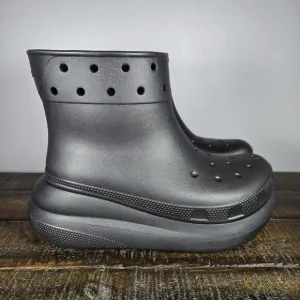 NEW Crocs Classic Crush Rain Boots Womens Size 7 Rubber Boots Shoes Black Mens 5