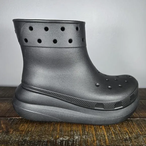 NEW Crocs Classic Crush Rain Boots Womens Size 7 Rubber Boots Shoes Black Mens 5
