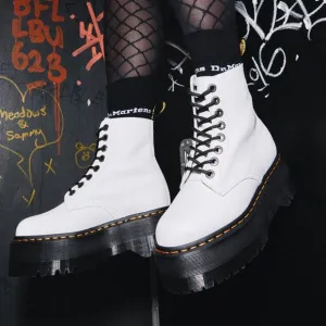 NEW Doc Martens White Pisa Milled Leather 1460 Pascal Max Platform Boots 8.5