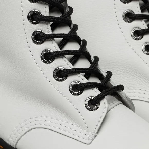 NEW Doc Martens White Pisa Milled Leather 1460 Pascal Max Platform Boots 8.5