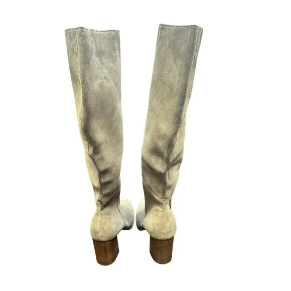 New Dolce Vita Fynn Tall Tan Truffle Suede Boots Wide Calf Women's 9