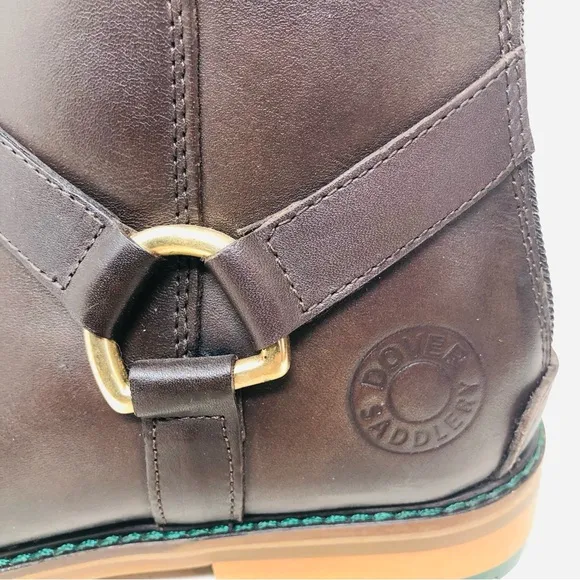 New Dover Saddlery Brown Leather Harness Ankle Boots