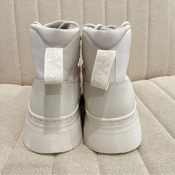 NEW Dr Martens‎ BOURY POLY &amp; LEATHER CASUAL BOOTS Off White Men 8 Women 10