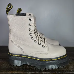 NEW Dr. Martens Jadon III Womens Size 6 Platform Leather Combat Boots Taupe Pisa