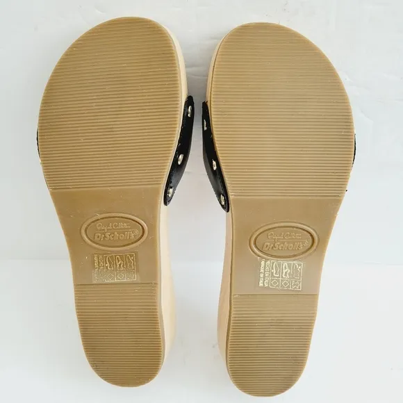 New Dr Scholl's Original Collectiom Clog Wood Sole Sandals, Size 7