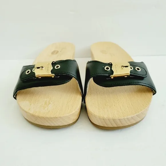 New Dr Scholl's Original Collectiom Clog Wood Sole Sandals, Size 7