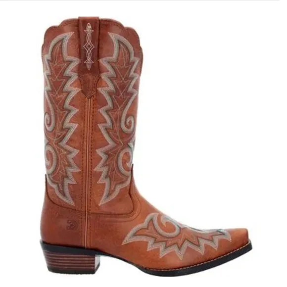 New! Durango Crush 12&quot; Western Snip Toe Golden Brown Sz 9.5