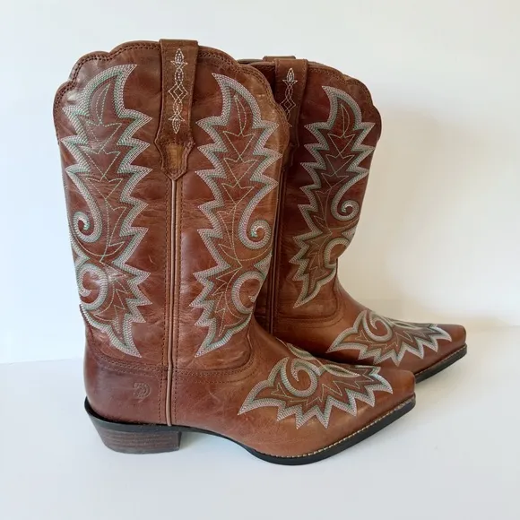 New! Durango Crush 12&quot; Western Snip Toe Golden Brown Sz 9.5