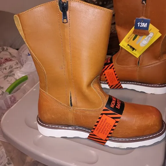 NEW Field N Forest Men’s 12&quot; Wellington Side Zip Work Boots Composite Toe 13