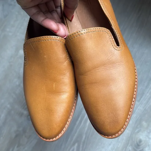 NEW Frye Grace Venetian Brown Leather Slip On Oxford Flats Shoes 7
