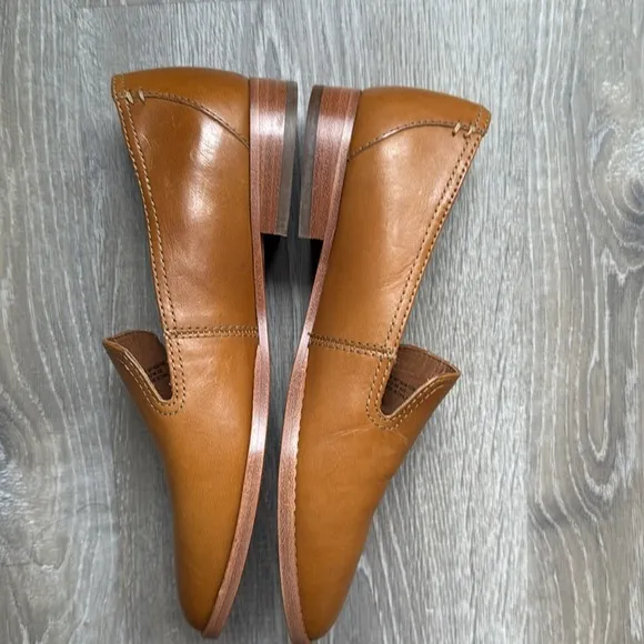 NEW Frye Grace Venetian Brown Leather Slip On Oxford Flats Shoes 7