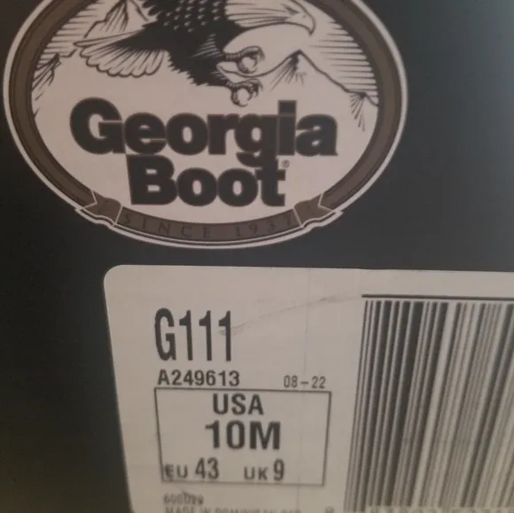 New GEORGIA BOOT &quot;Homeland&quot; G111 Steel Toe Work Boots Size 10M USA