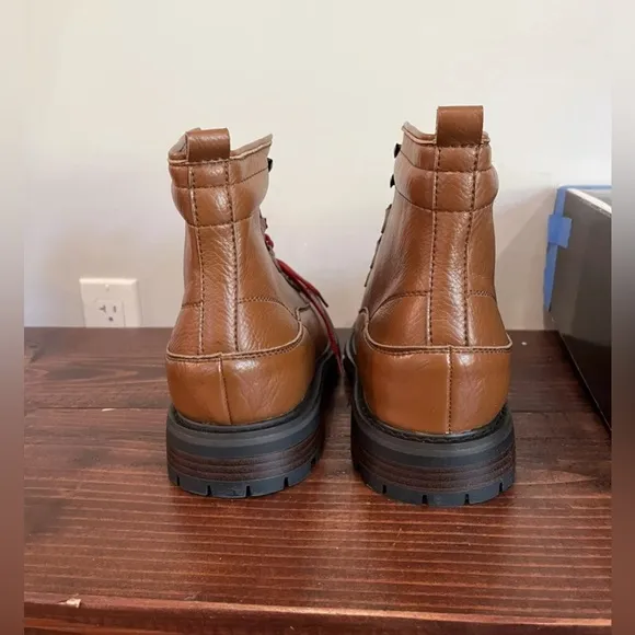 New Guess Mens Ankle Leather Boots Shoes Ruskin Brown Size 10M