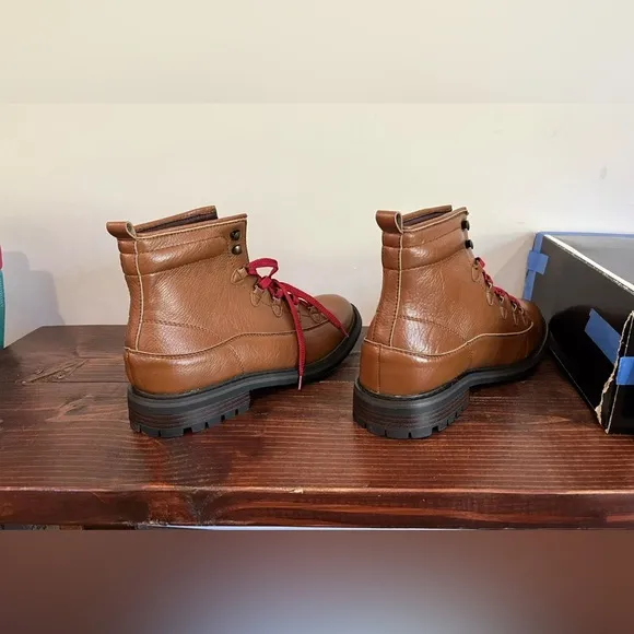 New Guess Mens Ankle Leather Boots Shoes Ruskin Brown Size 10M