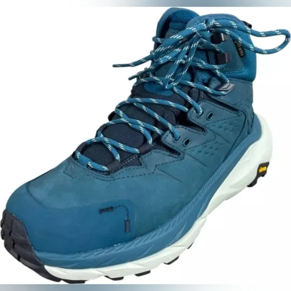 NEW Hoka Womens 10B Kaha 2 Mid GTX Goretex Boots Blue Coral / Graphite Cushioned