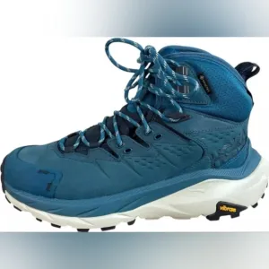 NEW Hoka Womens 10B Kaha 2 Mid GTX Goretex Boots Blue Coral / Graphite Cushioned