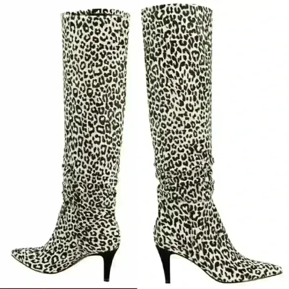 NEW in BOX  Marc Fisher Ginnie Cheetah Calf Hair tall Boots Sz 6.5