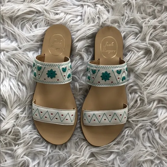 NEW • Jack Rogers • Adair Slip On Sandals White