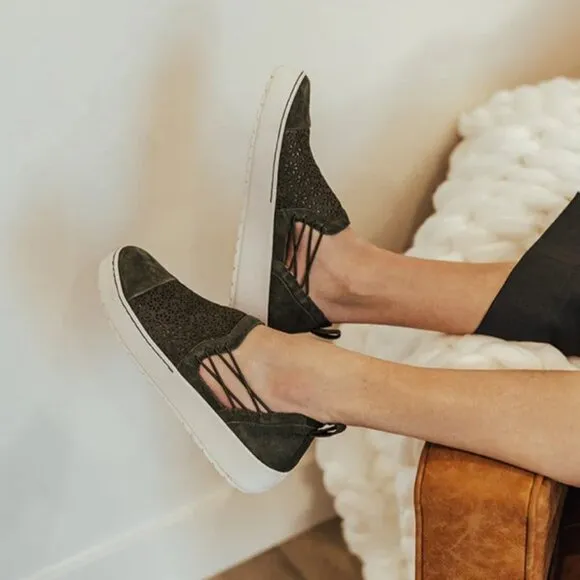 NEW Jambu Erin Sneakers - Suede Black Solid For Women 210