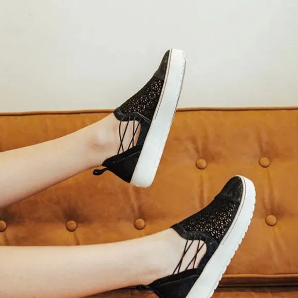 NEW Jambu Erin Sneakers - Suede Black Solid For Women 210