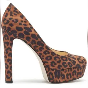 New Jessica Simpson leopard Nellah Platform Pump (Women) brown black high heel 6