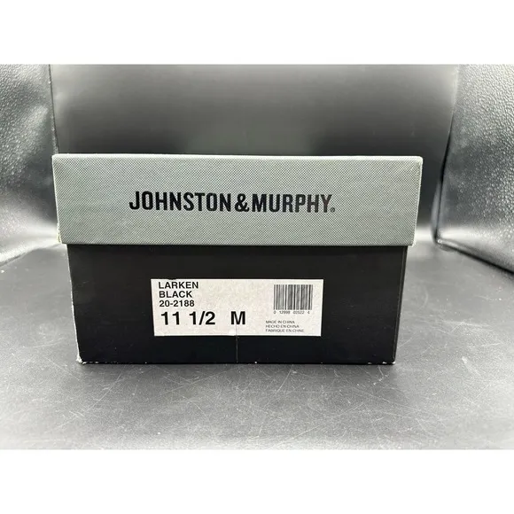 NEW Johnston &amp; Murphy Men's black shoes, Larken 11 1/2 M