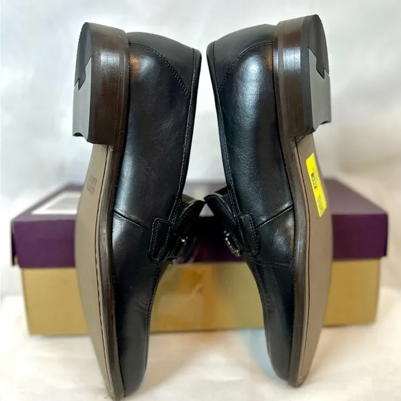 New Johnston and Murphy Archer Bit Loafer Mens Black Leather Shoes / Sz 10M