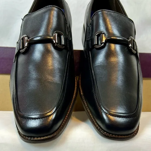 New Johnston and Murphy Archer Bit Loafer Mens Black Leather Shoes / Sz 10M