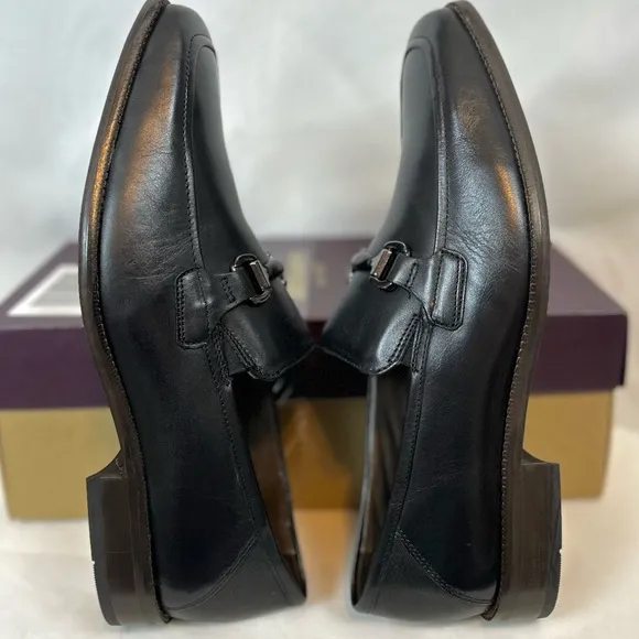 New Johnston and Murphy Archer Bit Loafer Mens Black Leather Shoes / Sz 10M