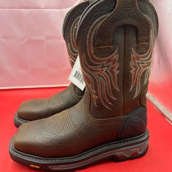 New Justin man 8.5 steel toe waterproof cowboy work boots