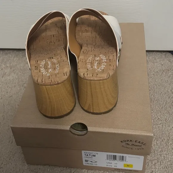 NEW Kork-Ease | Tatum Cream Leather Sandals Sz 10