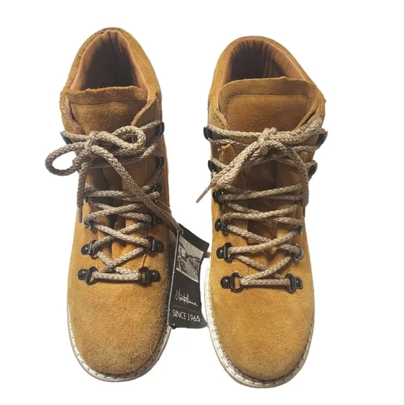 New LA Montelliana 1965 Alce Suede Lace Up Hiking Boots Eu 38 US 8